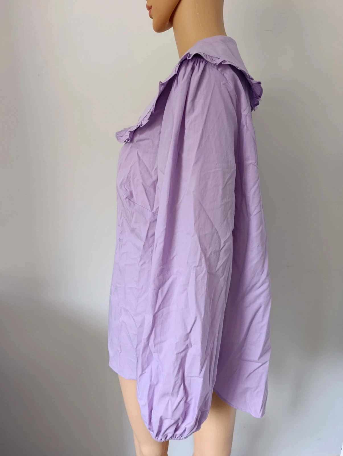 Camisa lilás CUBUS feminina L nova com etiqueta – Gola Claudine oversize 100% algodão – photo 6